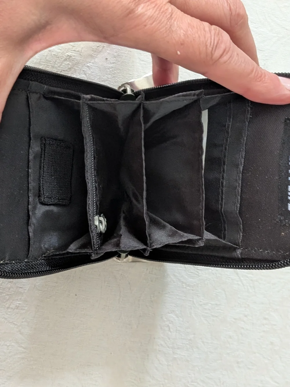 TravelTrend Black Nylon Zip-Around Travel Passport & ID Holder Wallet Organizer